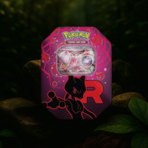 Pokémon TCG – Team Rocket Tin – Mewtwo EX – 1 Carte Promo Foil & 4 Boosters – Français